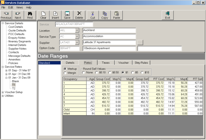 Apartment Rate Setup