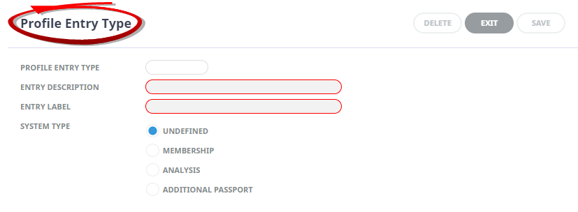 Profile Entry Type